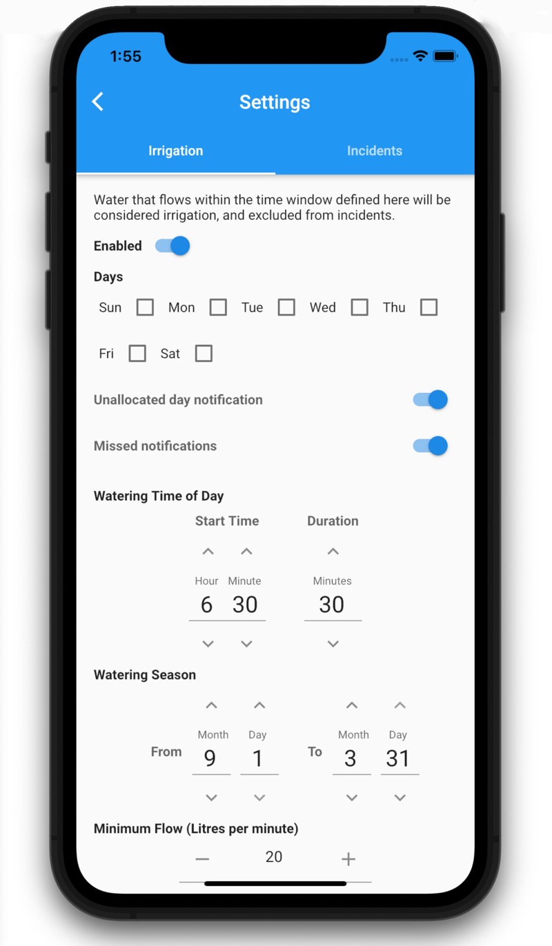 Huey Mobile Settings